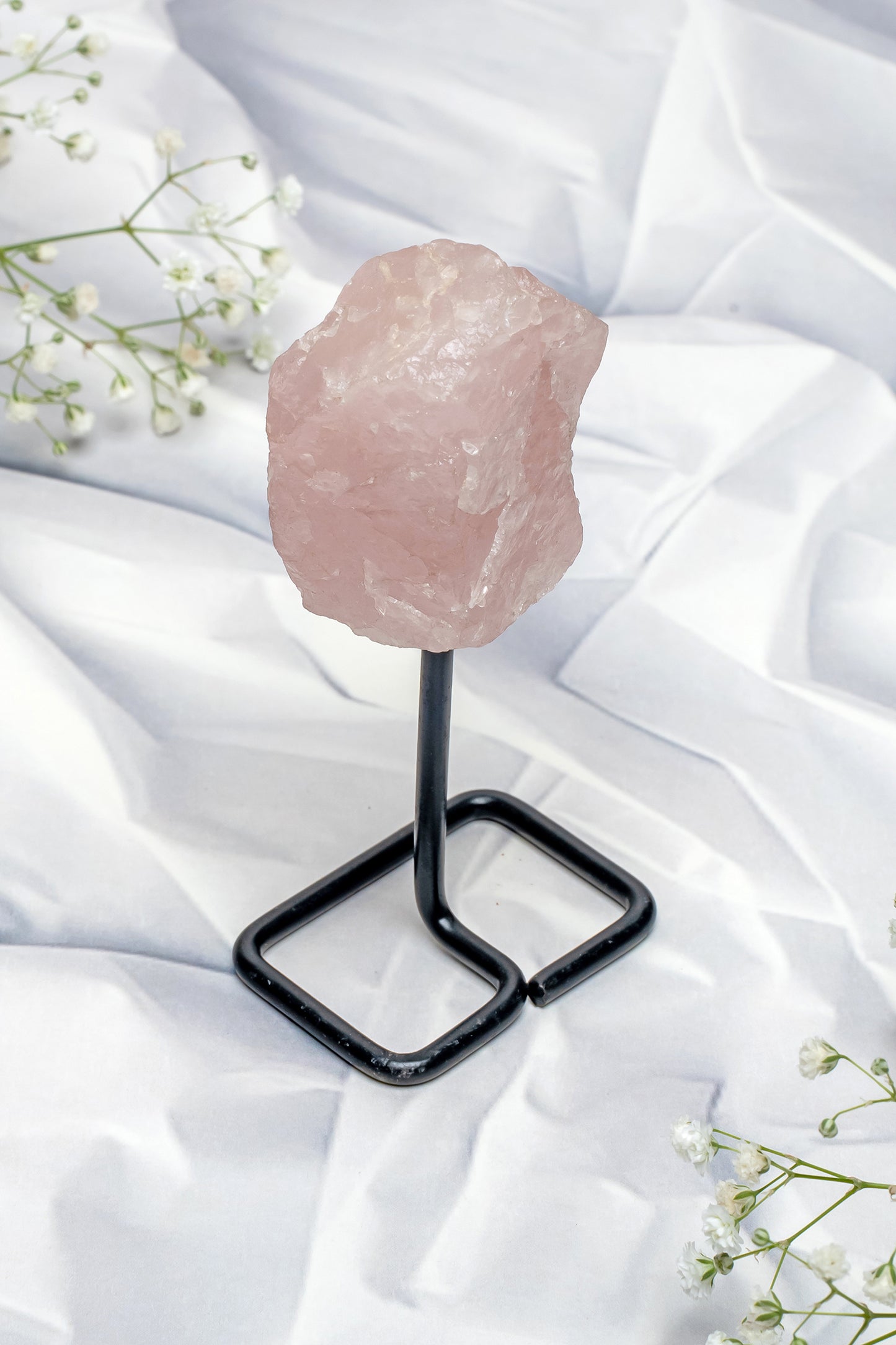 Rose Quartz Rough Display Stand – Embrace Love, Radiate Calm