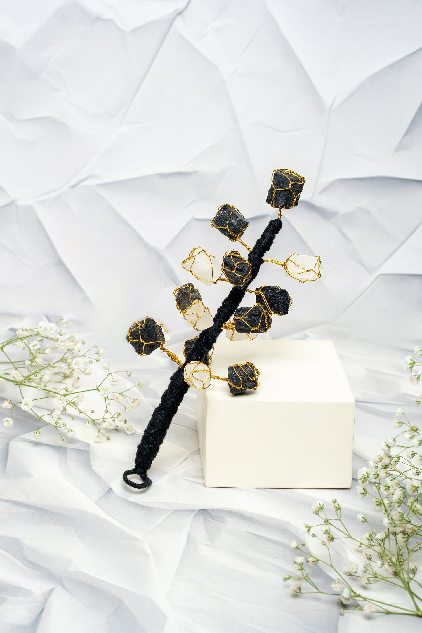 Black Tourmaline & Selenite Hanging