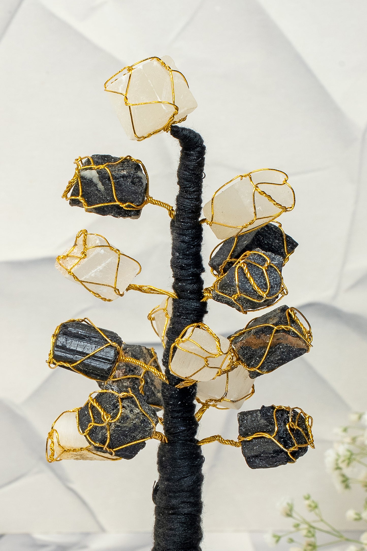 Black Tourmaline & Selenite Hanging
