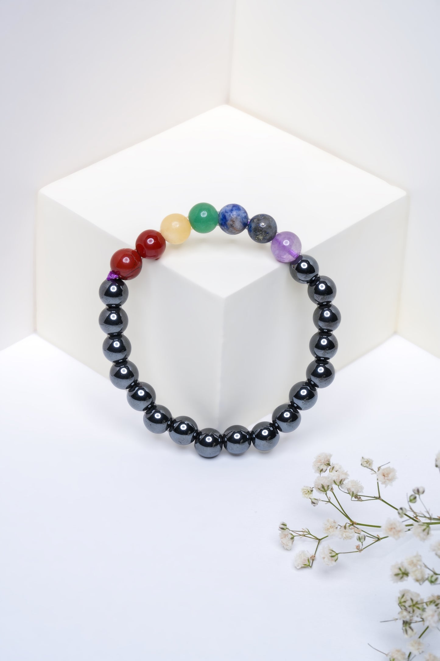 Seven Chakra and Hematite Bracelet