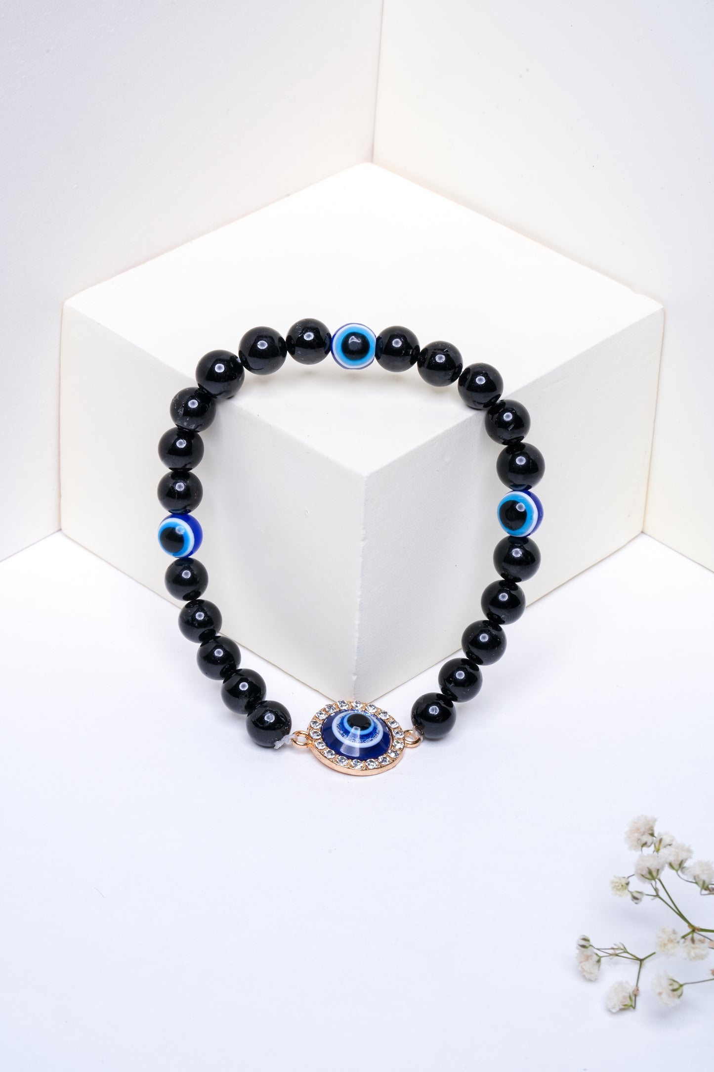 Obsidian & Evil Eye Bracelet - Protection