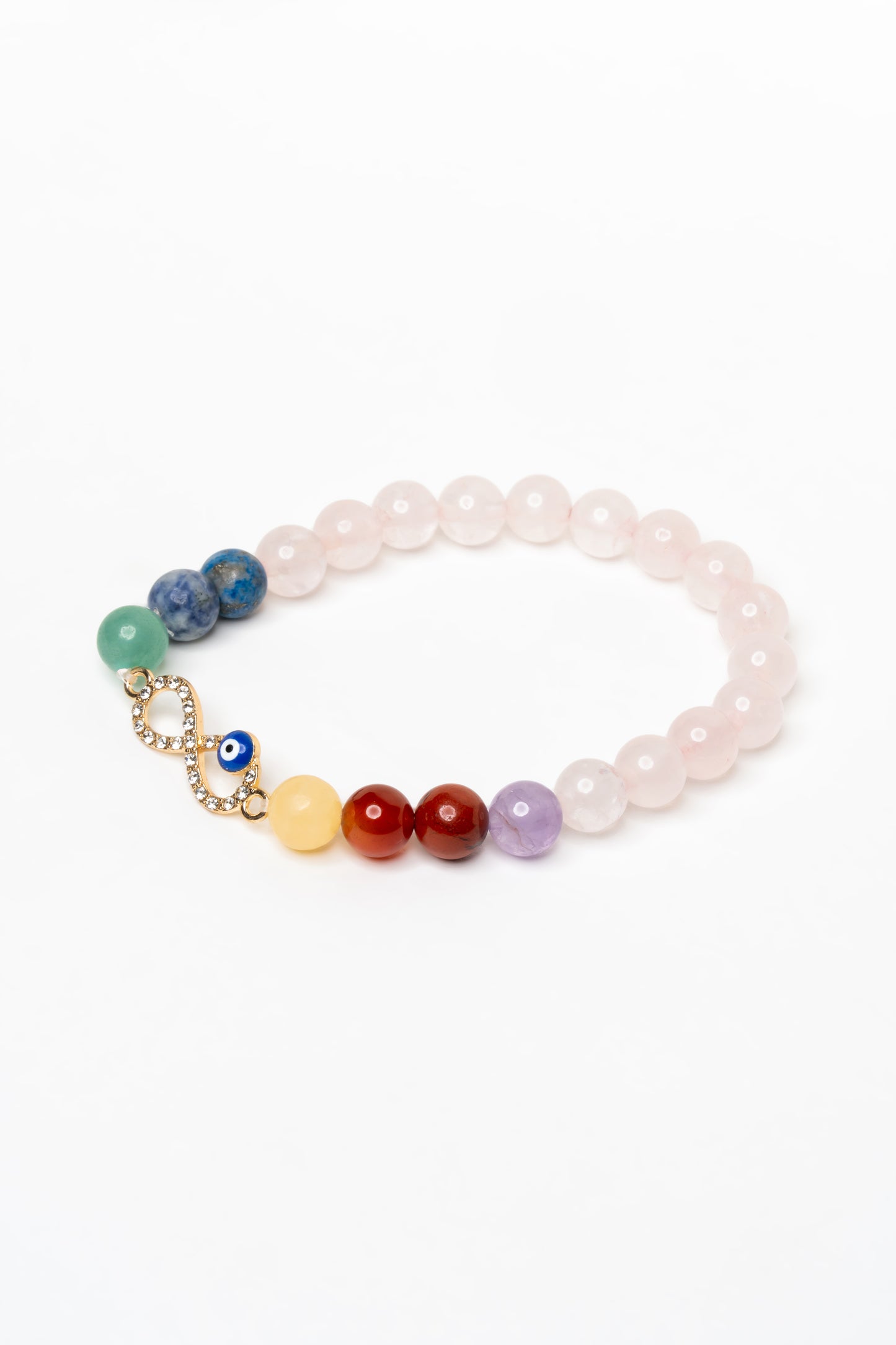 The Seven Chakra with Rose Quartz Harmony Bracelet