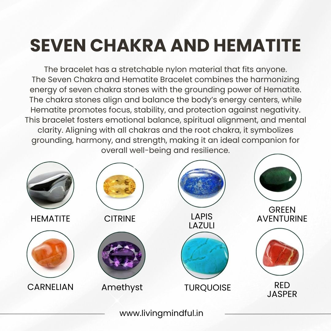Seven Chakra and Hematite Bracelet
