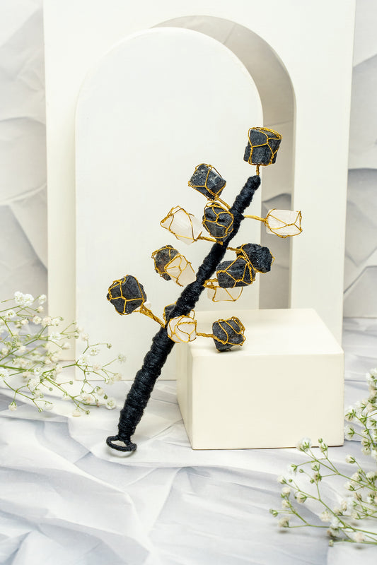 Black Tourmaline & Selenite Hanging
