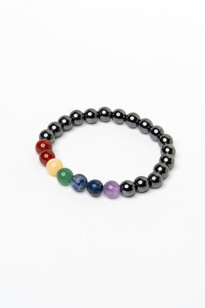 Seven Chakra and Hematite Bracelet