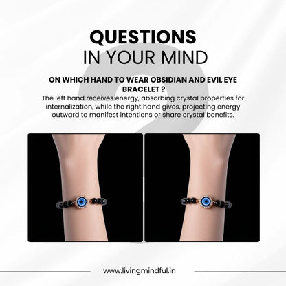 Obsidian & Evil Eye Bracelet -  Protection